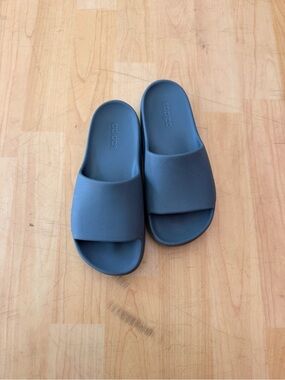 adidas Blue Single-Band Slide Sandals